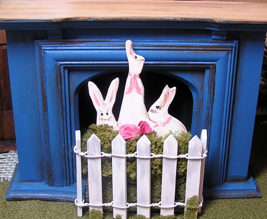 3 Rabbits at the Fence - Click Image to Close