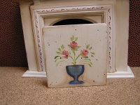 Fireplace board hand painted Floral Free Shipping