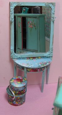 Hall Tree Table Mirror and hat boxes Free Shipping