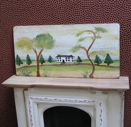 Mural hand painted primitive Free Shipping